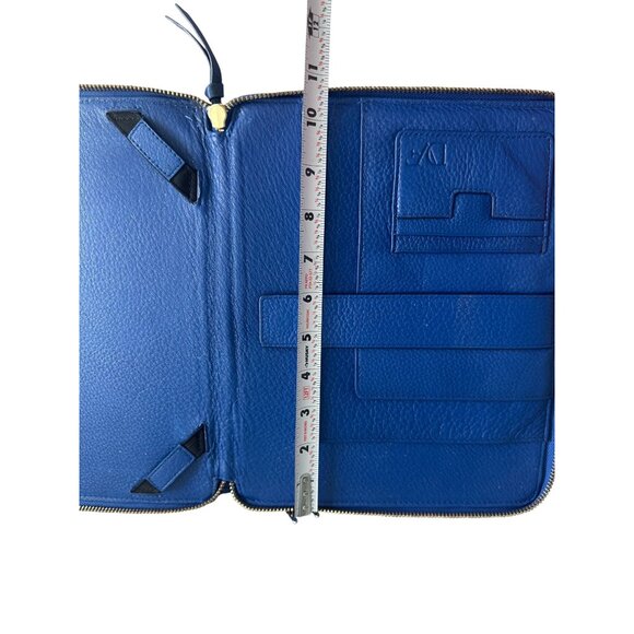 DVF Diane Von Furstenberg Blue Pebble Leather Ipad Cover Case - Picture 8 of 9